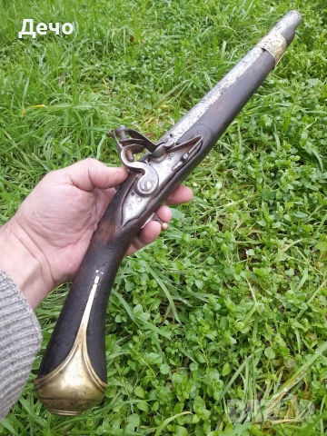 Стар Балкански Османски кремъчен Пищов Кремъклия Работещ механизъм