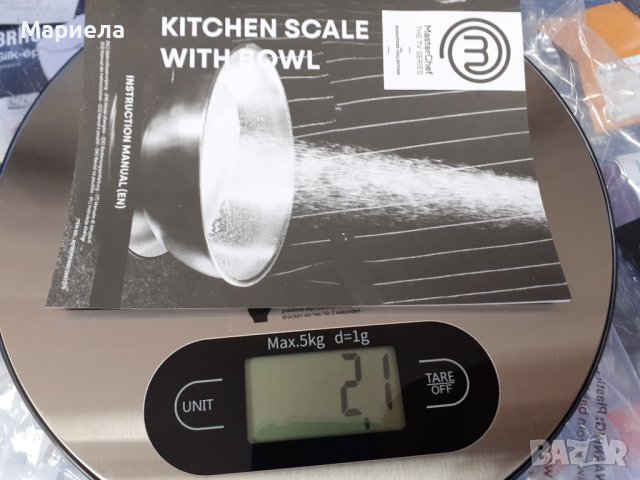 Нова кухненска везна от серията Master Chef  с купа от неръждаема стомана и LCD дисплей,до 5кг, снимка 5 - Електронни везни - 41458604