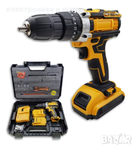 Акумулаторен ударен винтоверт с 2 батерии 40 части , снимка 2 - Други инструменти - 53163479