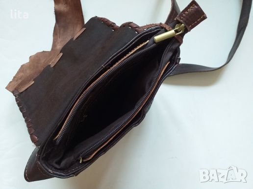 Кожена чанта ръчна изработка, снимка 5 - Чанти - 35764878