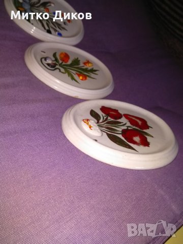 Керамични пана 3 броя от 1989г на Съюза на Бълг Художници-ръчно изработени 136х115мм, снимка 5 - Пана - 34537370