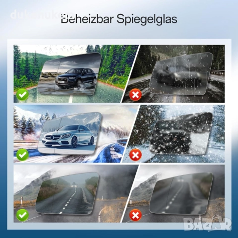 Стъкло за огледало за Mercedes – ляво, асферично и подгряващо, снимка 5 - Аксесоари и консумативи - 52452114