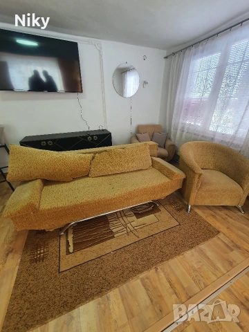 Разтегателен диван и кресло, снимка 2 - Дивани и мека мебел - 53538066