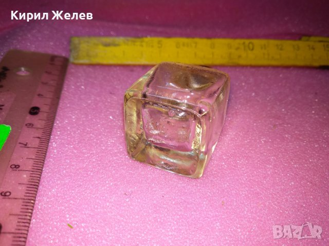 СТАРА СТЪКЛЕНА РЕТРО СОЛНИЧКА със СРЕБРИСТО МЕТАЛНО КАПАЧЕ За КОЛЕКЦИЯ ДЕКОРАЦИЯ МЕХАНА 42946, снимка 4 - Други ценни предмети - 44312565