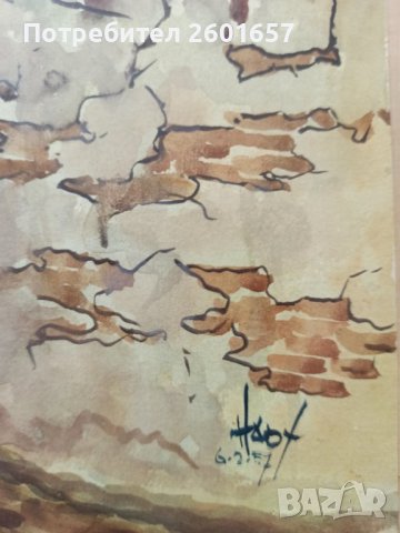 Два много красиви стари авторски акварела., снимка 4 - Картини - 41423563