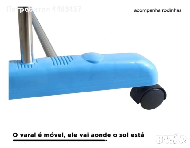 Сгъваем сушилник за дрехи на колелца, снимка 4 - Сушилници - 53457507