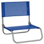 Плажен стол син металик 45x41x50см, снимка 1 - Къмпинг мебели - 41434167