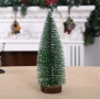 Миниатюрна декоративна изкуствена елха с поставка от дървено пънче, снимка 5