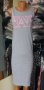 Светлосива рокля с неоноворозов надпис, снимка 1 - Рокли - 41821483