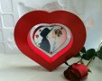 Левитираща фото рамка сърце със светеща стойка, снимка 1 - Романтични подаръци - 44197647
