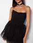 Черна рокля от тюл, снимка 1 - Рокли - 42657089