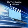 Нов power bank Преносима батерия 25W 10000mAh USB-C кабел 3 изхода LED, снимка 2