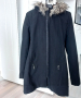 Дълго палто в черен цвят с качулка. Произведено в България. 70% Кашмир. , снимка 1 - Палта, манта - 44655756