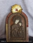 Икона Света Богородица с младенеца Исус Христос дърво с меден обков 35931, снимка 7