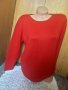 Червена дебела блуза плетиво С/М, снимка 1 - Блузи с дълъг ръкав и пуловери - 34626434