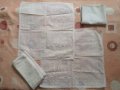 Комплект 6 бр. бели тъкани памучни салфетки + покривка, снимка 1