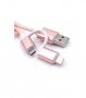 2-В-1 КАБЕЛ ЗА ЗАРЕЖДАНЕ USB-A+TYPE-C ЗА IPHONE, 18W, 1М. ТЕКСТИЛЕН - код 1986, снимка 6