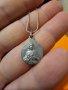 Сребърно синджирче със старинен сребърен медальон  с Исус Христос и Дева Мария   носете го  за да ви, снимка 1