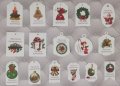 16 бр Коледни Тагове табелки табели етикети картонени за подаръци ръчна изработка украса