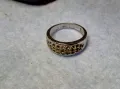 СТИЛЕН СТАР ПРЪСТЕН от БЛАГОРОДНА СТОМАНА с БЯЛА ПОЗЛАТА и ПЕЧАТ 835 НЯКОИ ЦИРКОНЧЕТА ЛИПСВАТ! 48266, снимка 11
