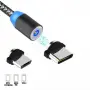 Магнитен кабел за зареждане 3 в 1 с Micro USB USB-C и Lightning, снимка 1