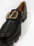 Дамски черни кожени обувки на платформа -034, снимка 3