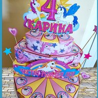 Картонена торта ЕДНОРОГ,покани за рожден ден,банери за стена и др., снимка 1 - Други - 39476855
