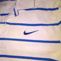 Тениска Найк бяло синьо памук размер С, снимка 2 - Спортни дрехи, екипи - 36232854