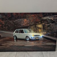Светеща картина с LED осветление - VW Golf MK1 GTI , снимка 2 - Картини - 38761991