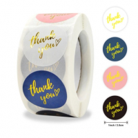 100 бр Thank You в 4 разцветки самозалепващи лепенки стикери за ръчна изработка за подарък, снимка 1 - Други - 36221852