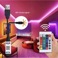 RGB LED лента,3 метра, 60 светлини,дистанционно упр.,USB,Bluetooth,Smart APP Control, снимка 13 - Лед осветление - 41244836