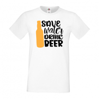 Мъжка тениска Save Water Drink Beer 5,Бира,Бирфест,Beerfest,Подарък,Изненада,Рожден Ден, снимка 3 - Тениски - 36387465