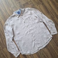 Страхотна мъжка ленена риза WILLS SPORT размер L , 100% лен , снимка 2 - Ризи - 41610607