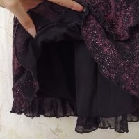 H&M y2k дамска блестяща рокля по тялото в черен и лилав/розов цвят р-р S, снимка 7 - Рокли - 42298645