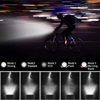 USB Водоустойчив комплект Предна велосипедна светлина Акумулаторна велосипедна, снимка 5 - Аксесоари за велосипеди - 41772148