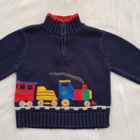 Пуловер за бебе 9-12 месеца с влак, снимка 4 - Бебешки блузки - 38668183