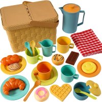 HERSITY Игрален комплект за деца за следобеден чай с кошница за пикник за десерт и постелка , снимка 1 - Образователни игри - 44147855