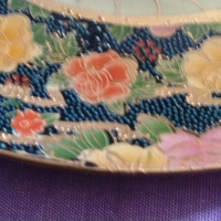 Красива чиния 255мм фи китайски порцелан уникат ръчно рисувана винтидж красива, снимка 11 - Декорация за дома - 44808324