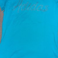 Синя дамска тениска Адидас, снимка 1 - Тениски - 22114271