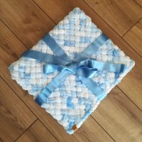 Ръчно плетено бебешко одеяло , снимка 1 - Спално бельо и завивки - 44437653