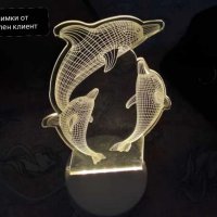 Лед нощна лампа с делфини за подарък , снимка 8 - Други - 41755523
