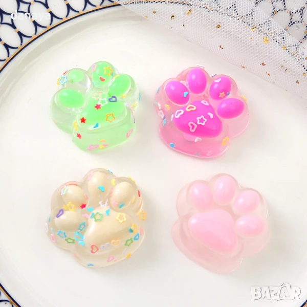 5971 Светещо скуиши Котешки лапички 7 см, антистрес играчка SQUISHY, снимка 1