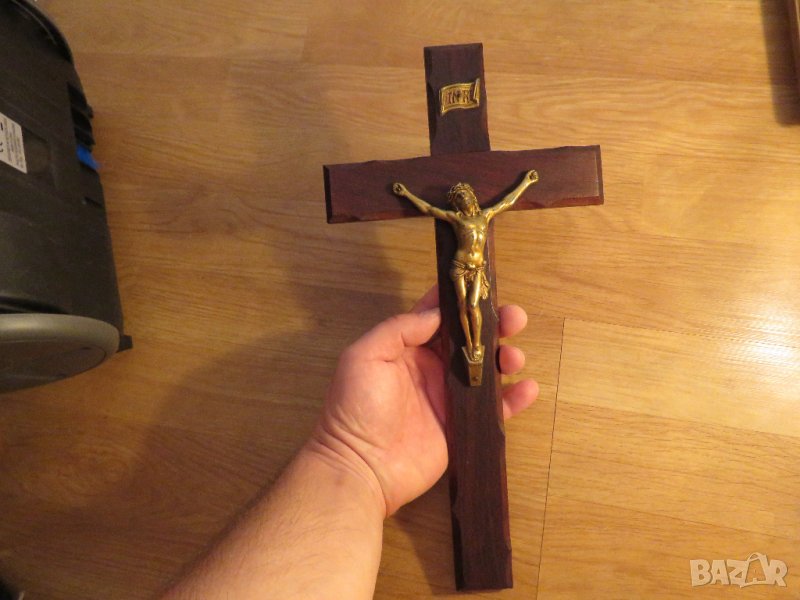 Голям Стар кръст разпятие Христово, Исус Христос 36 х 18 см  църква, снимка 1