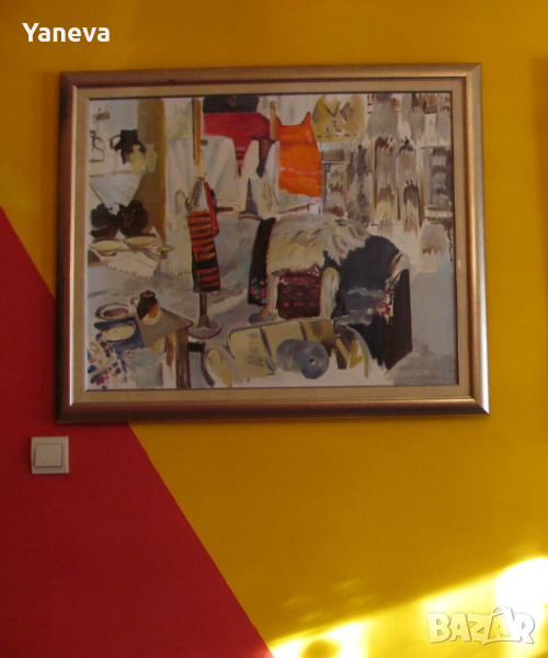  "МЕХАНА" - картина с маслени бои върху платно с масивна рамка, снимка 1