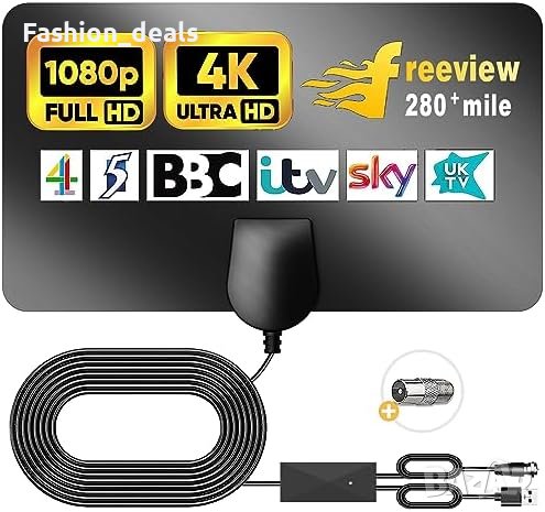 Нова вътрешна антена предавател Deenor Digital TV Aerial 280+ Мили 4K , снимка 1