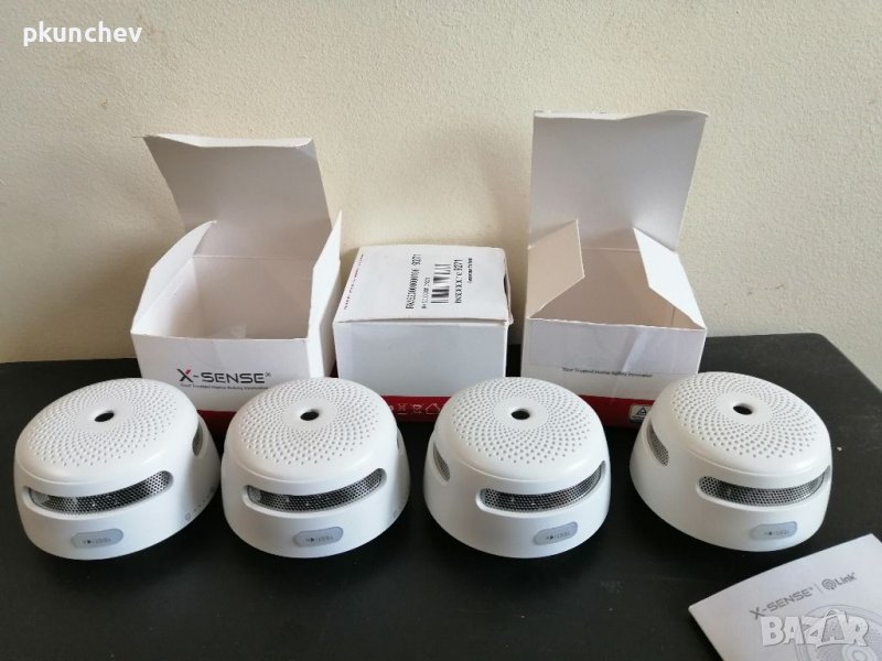 Детектор за дим комплект 4 броя с безжична връзка. , снимка 1
