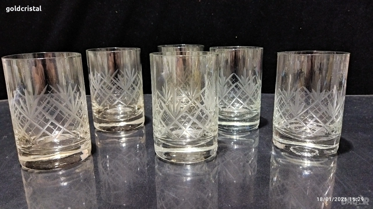 стари стъклени чаши , снимка 1