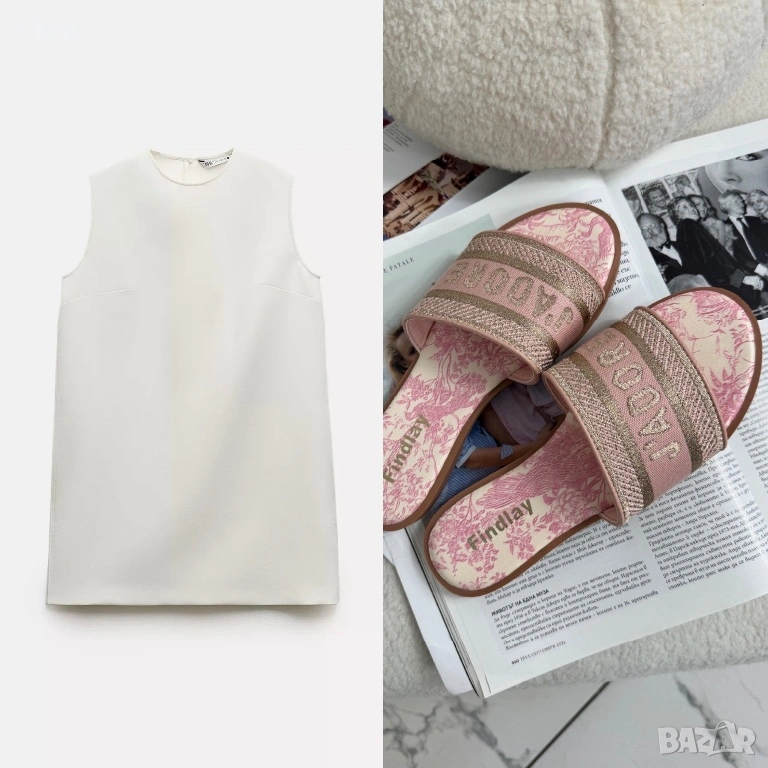 Комплект рокля на Zara и чехли на LBD, снимка 1