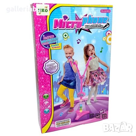 Детски микрофон двоен на стойка, снимка 1