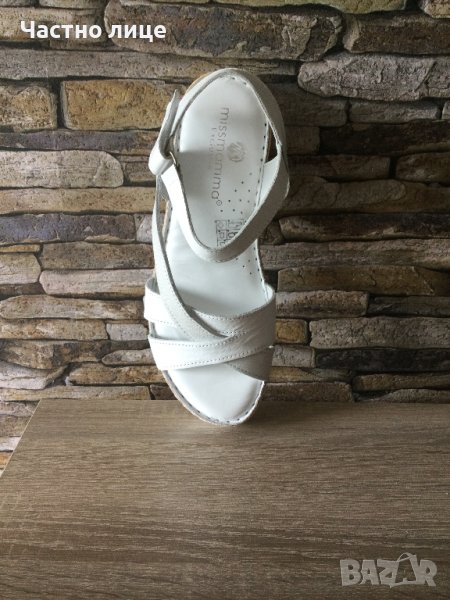 Дамски бели сандали от естествена кожа №36, снимка 1